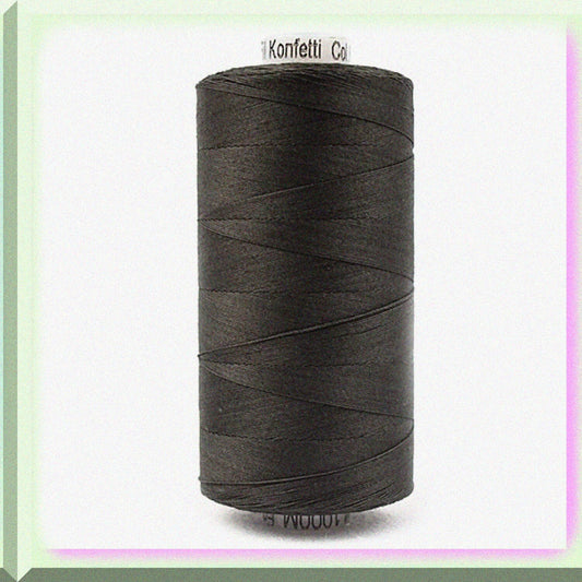Konfetti Thread Black 50wt Egyptian Cotton 1093 yards