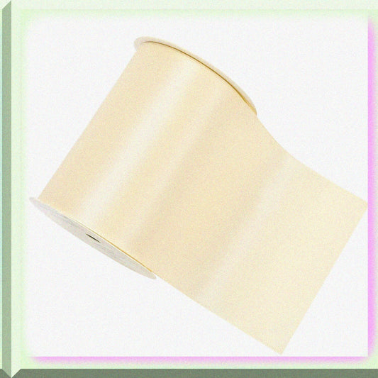 Double Face Ribbon Roll 4 Inch Ivory 5 Yards