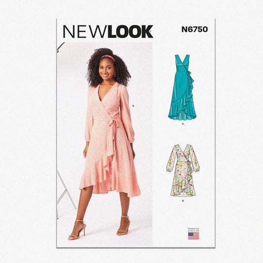 Misses' Wrap Dress Sewing Pattern Kit, Multicolor, Sizes 10-22