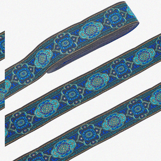 1.3 Inch Vintage Jacquard Ribbon 7 Yards