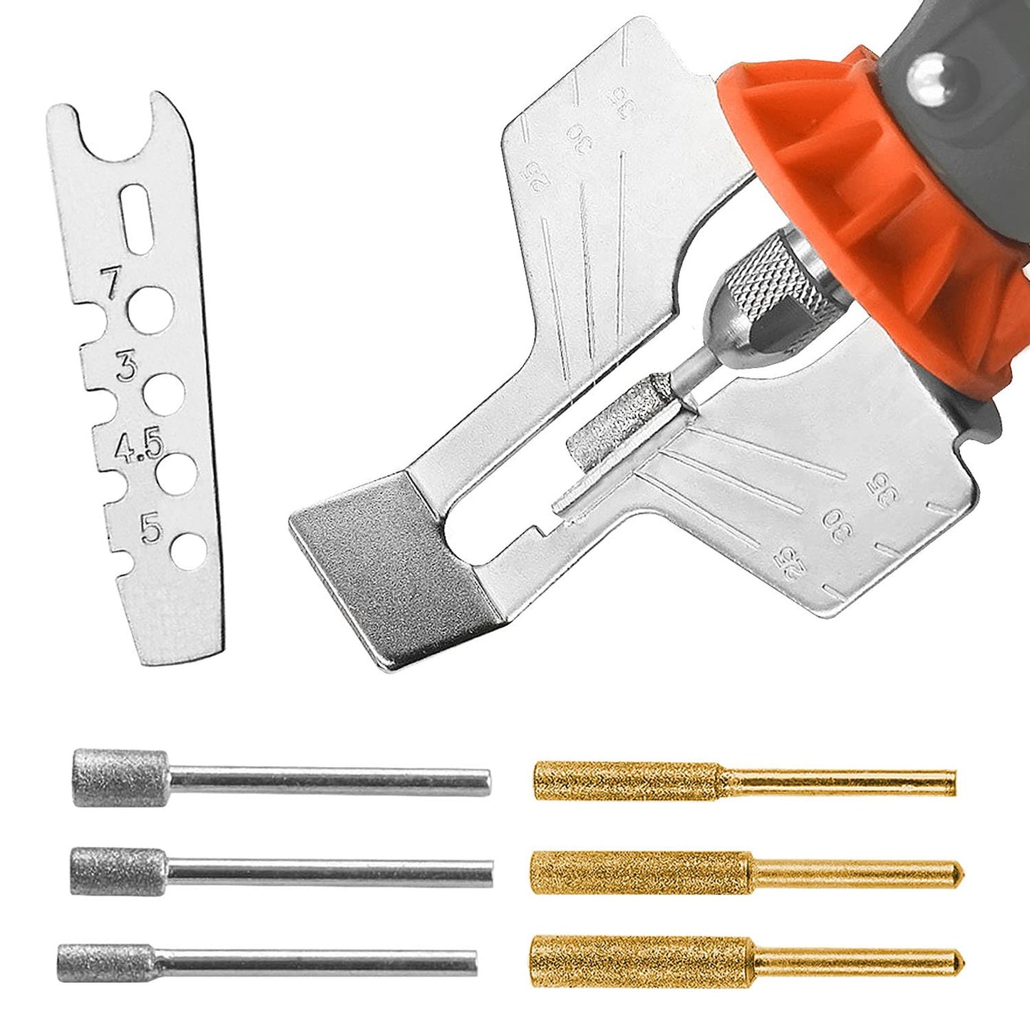 Chainsaw Blade Sharpener Kit with Angle Guide and Diamond Files