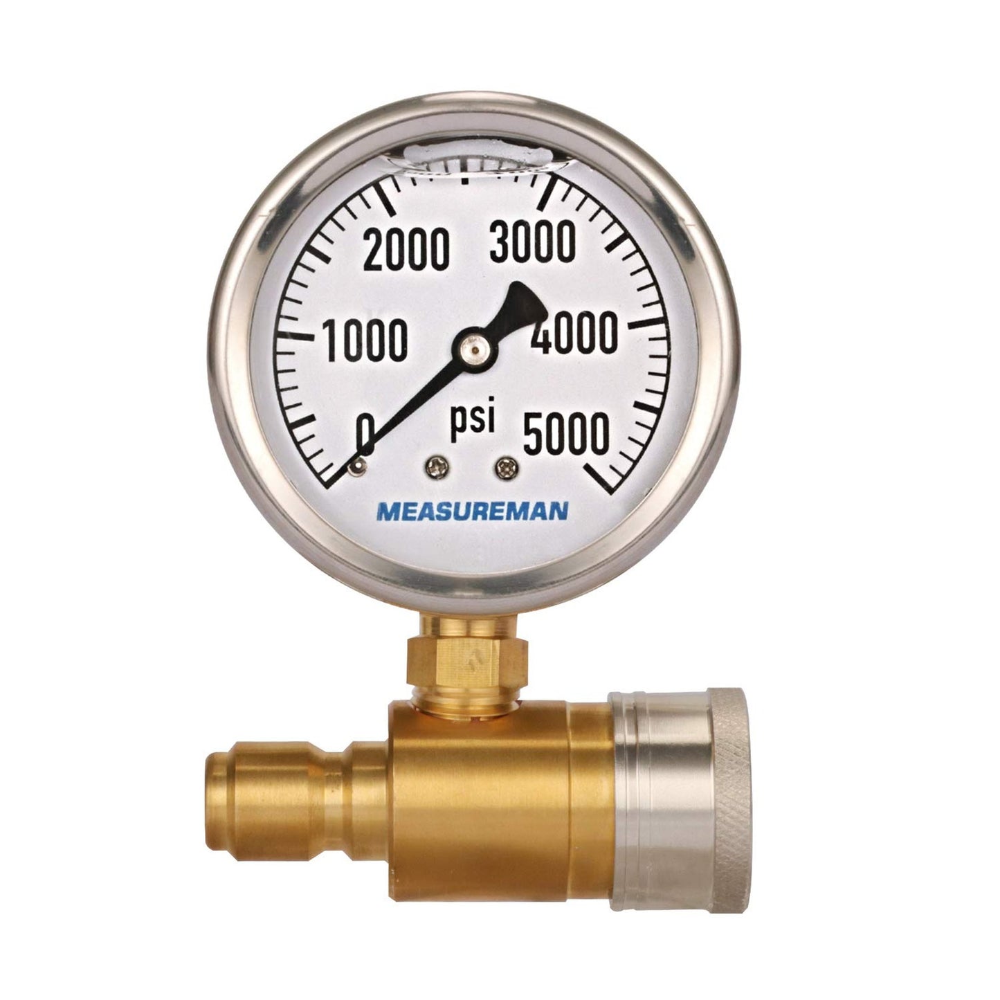 Pressure Washer Gauge Kit 0-5000 PSI with Quick Connect and Glycerin Fill