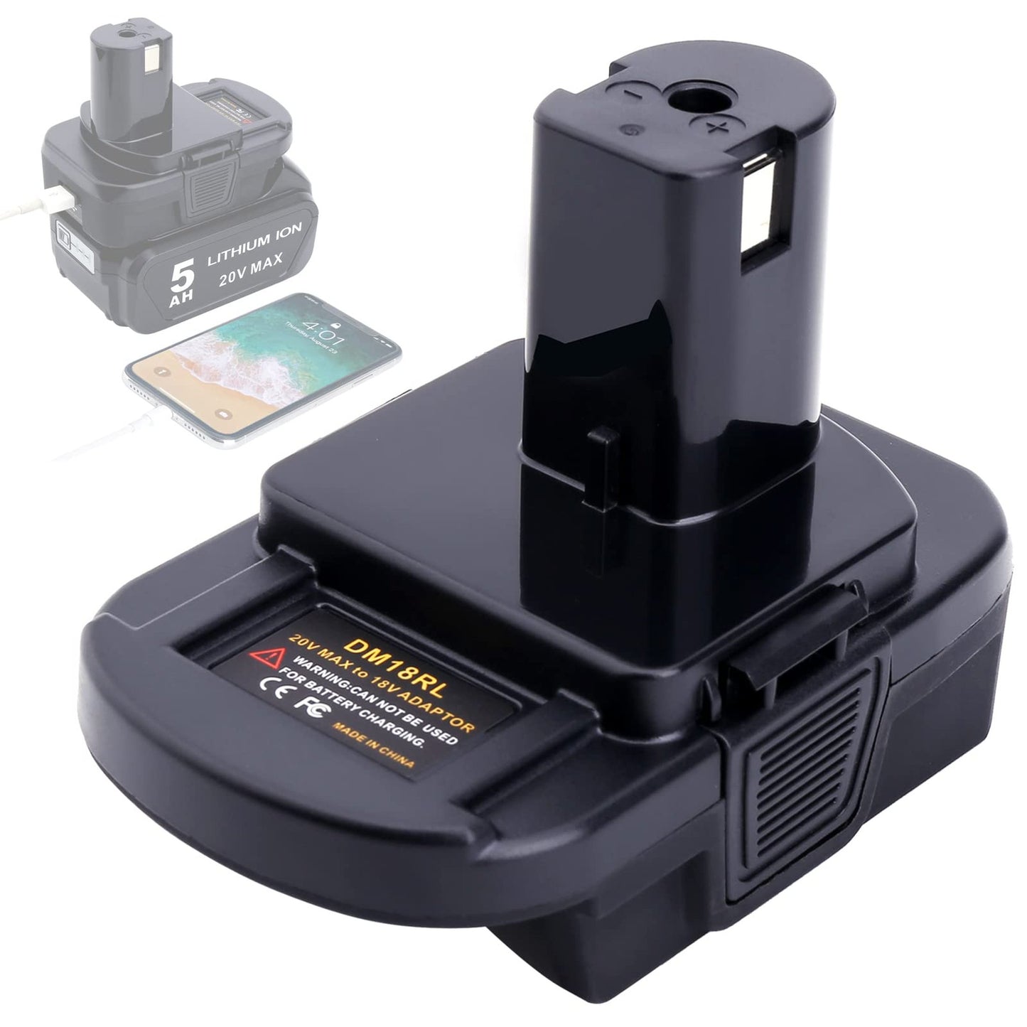 Versatile 20V Battery Adapter for Milwaukee M18 to Ryobi ONE+ Tools