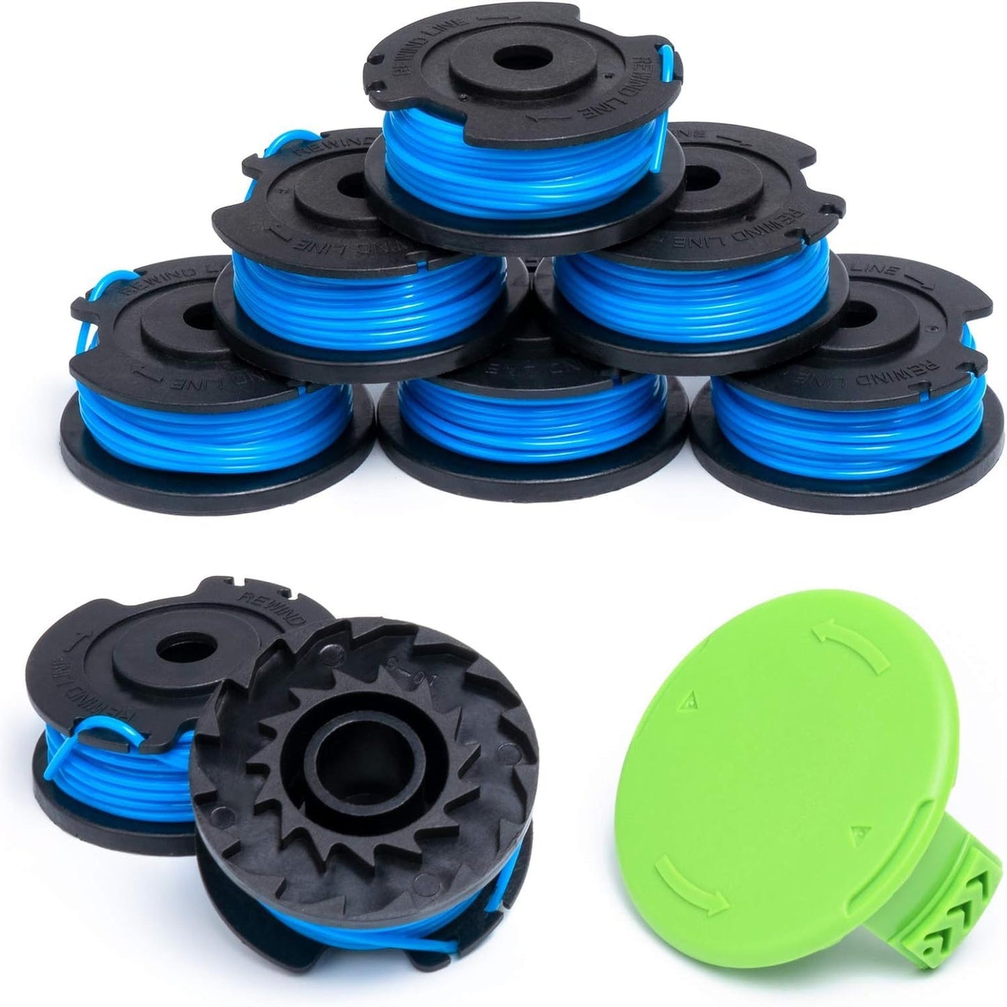 Greenworks Trimmer String Replacement Kit with 8 Spools and Cap