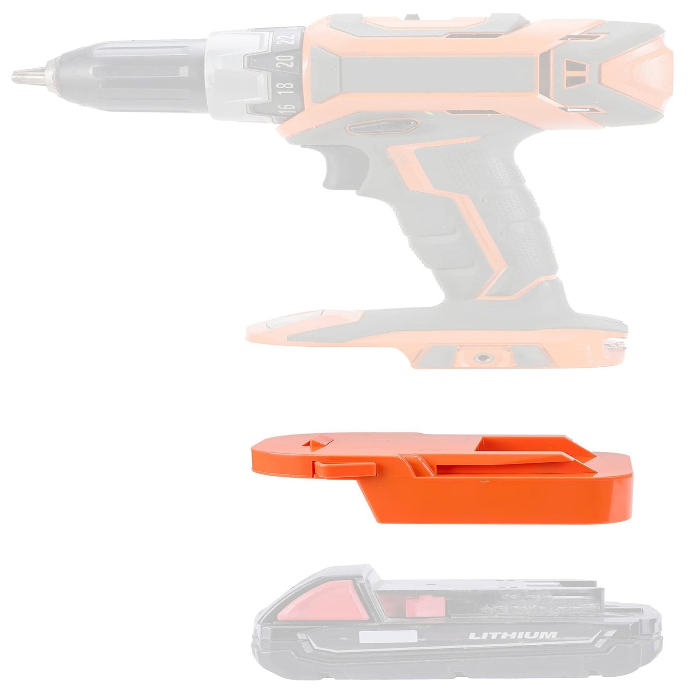 Milwaukee M18 to Ridgid 18V Battery Adapter for Cordless Tools