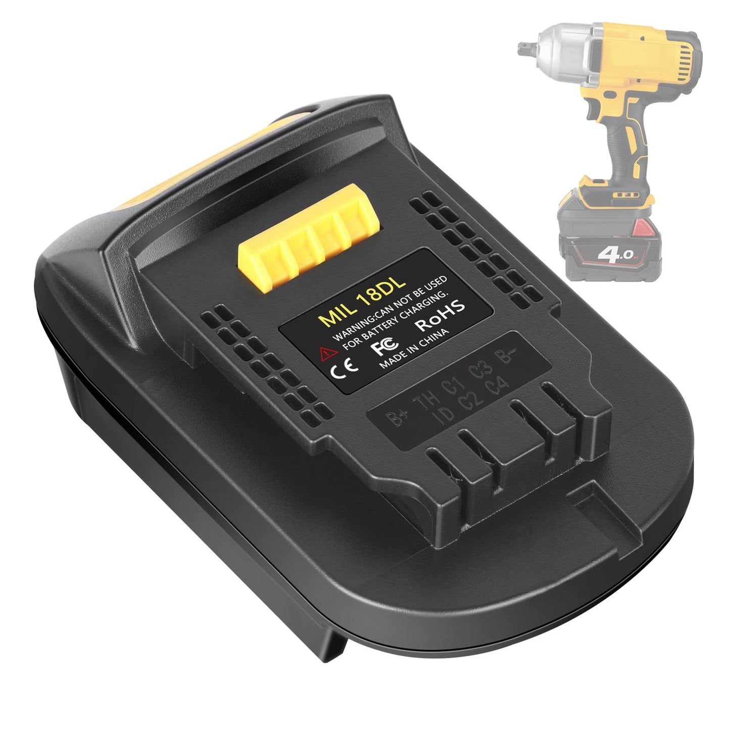 Milwaukee 18V to 20V Cordless Tool Adapter Converter for M18 Lithium Tools
