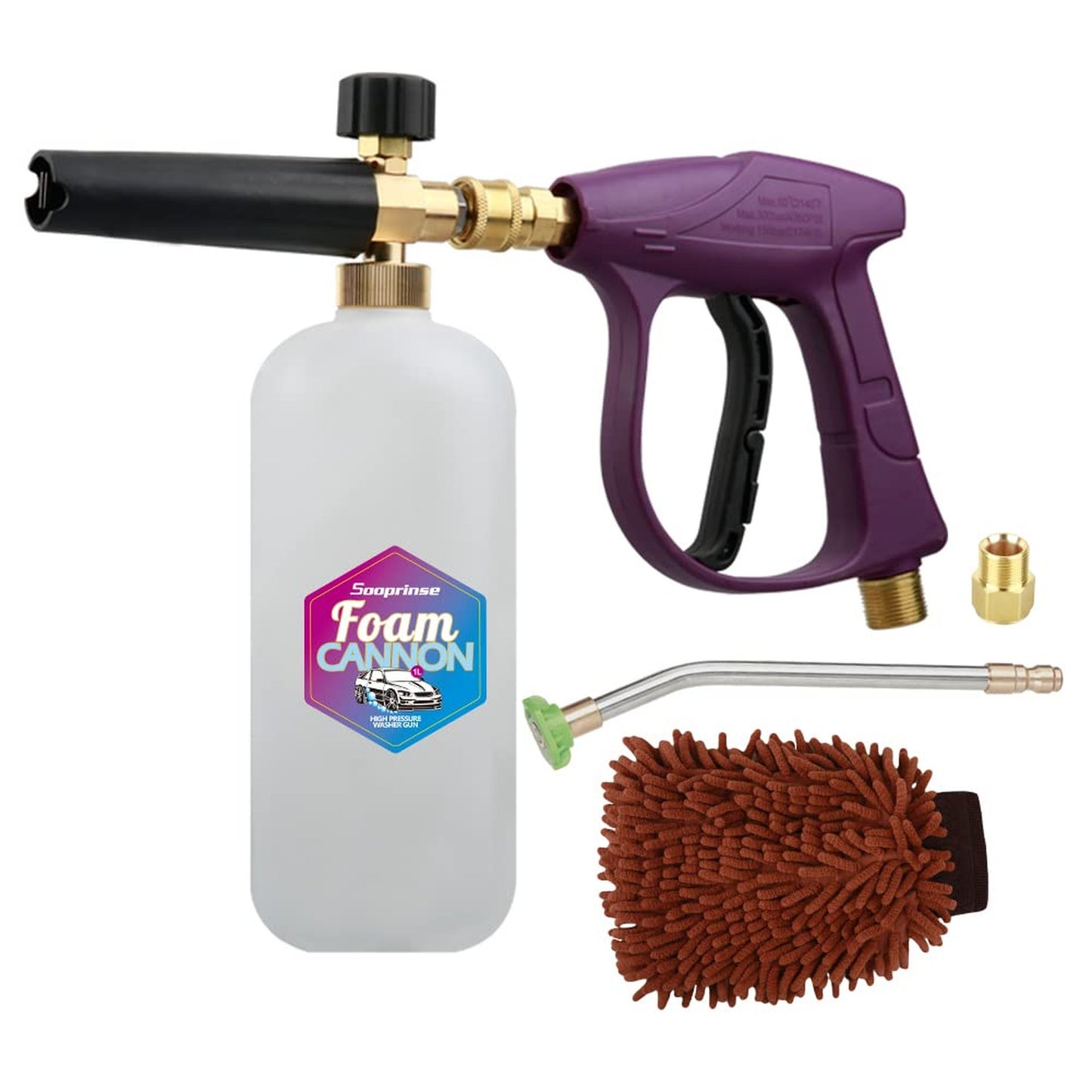 Foam Cannon Pro Kit for Pressure Washer with Gutter Cleaner Wand