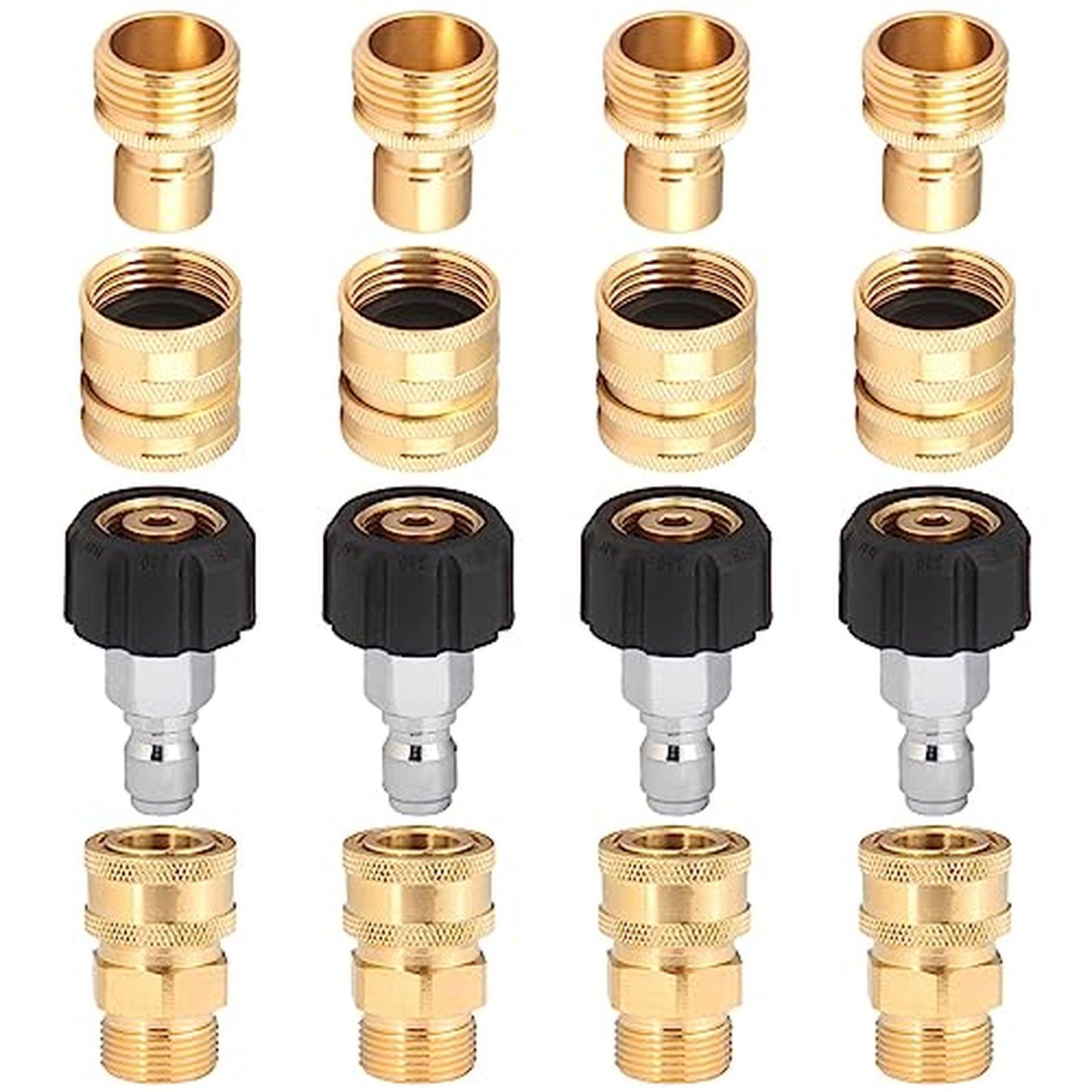 Pressure Washer Quick Disconnect Adapter Set for Garden Hoses and Fittings