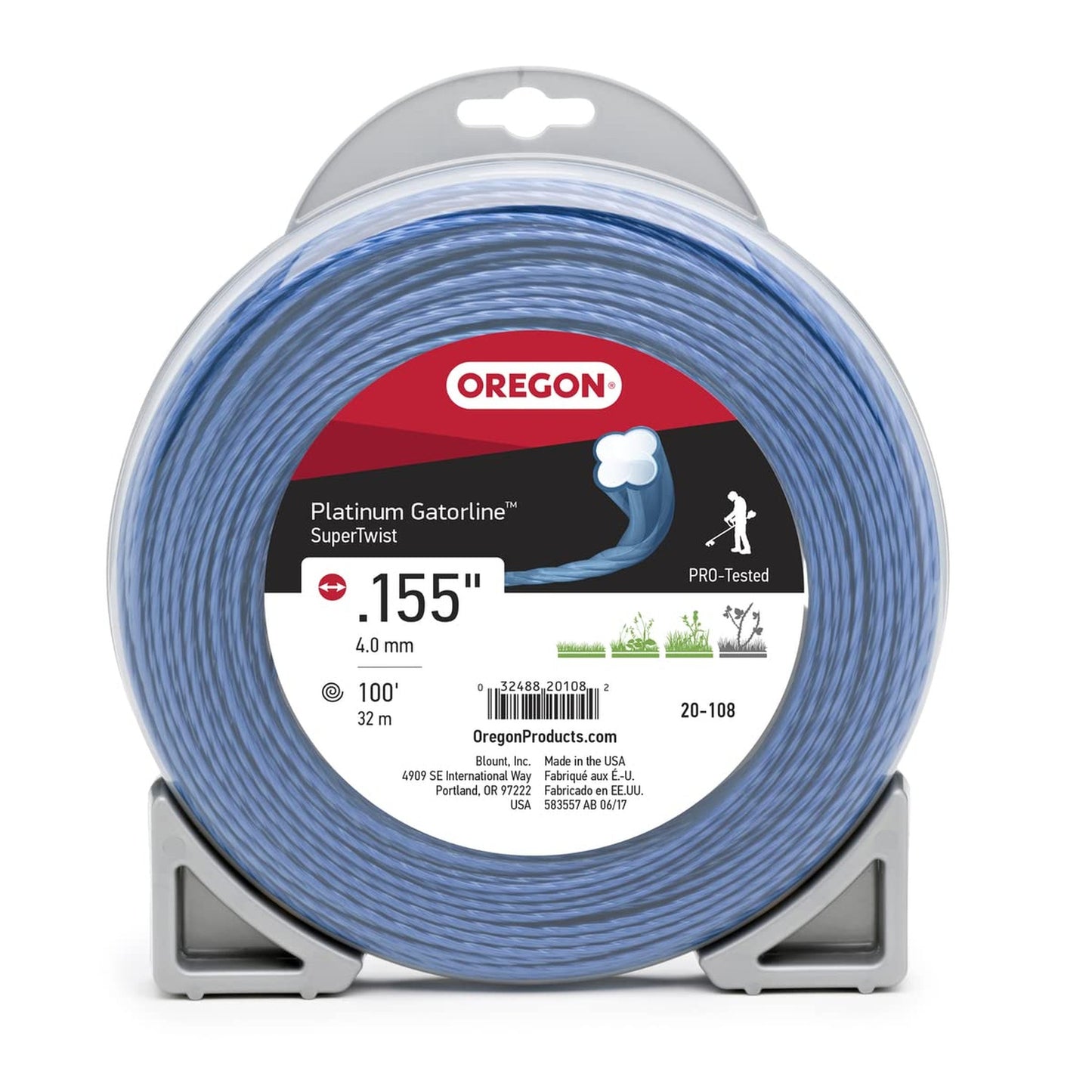 Platinum Gatorline Supertwist Trimmer Line 155-Inch 100-Foot Grey Black
