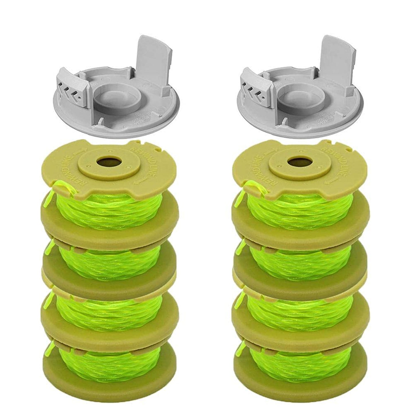 Efficient Replacement Spool Line for Cordless Trimmers - 8 Spools & 2 Caps