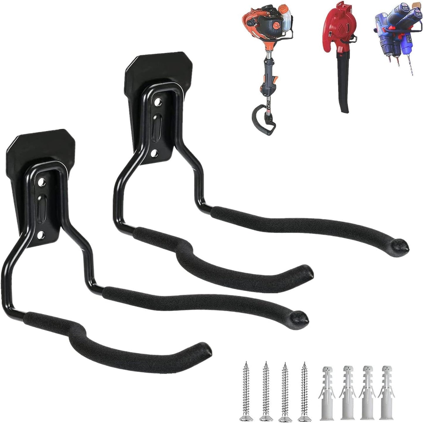 Garden Tool Wall Mount Hanger Set for Trimmers and Power Tools