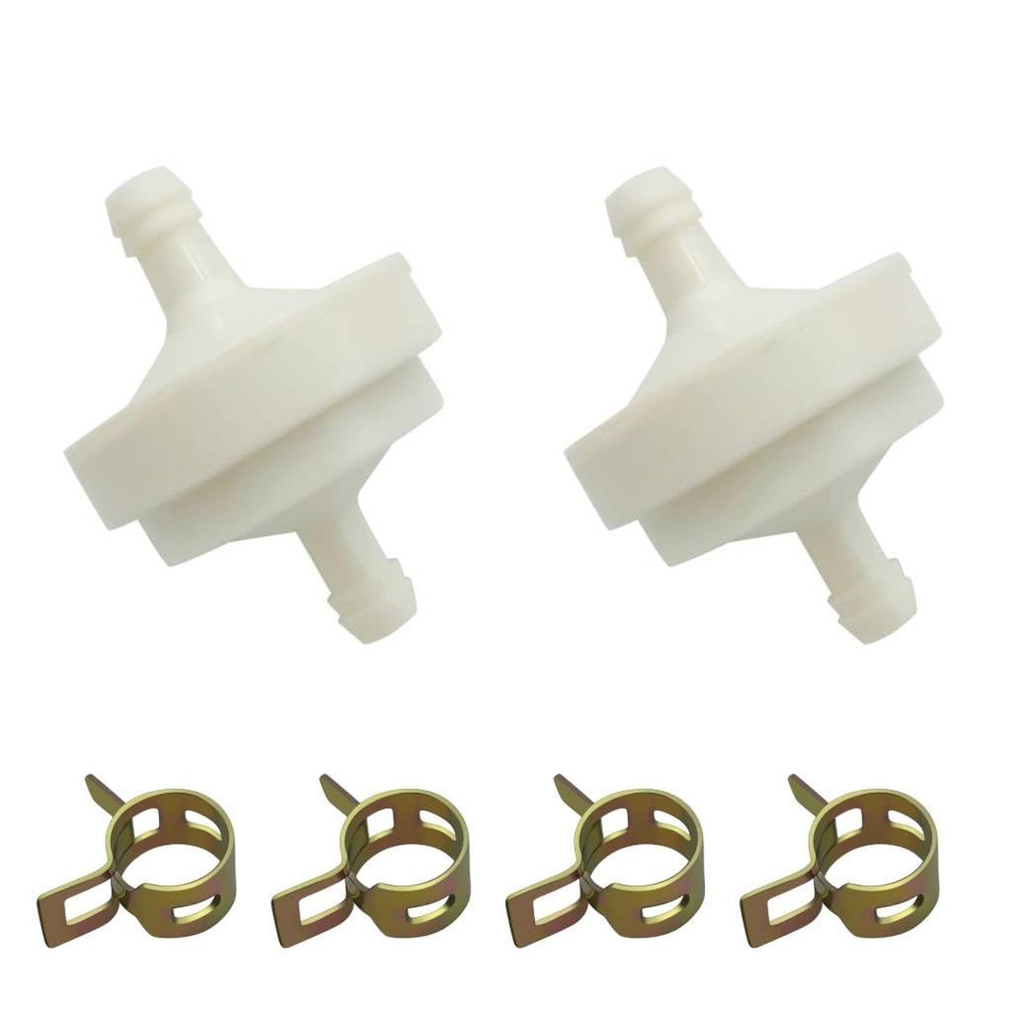 Inline Gas Fuel Filter Replacement for Briggs Stratton Toro Mowers x2 with Clamps x4