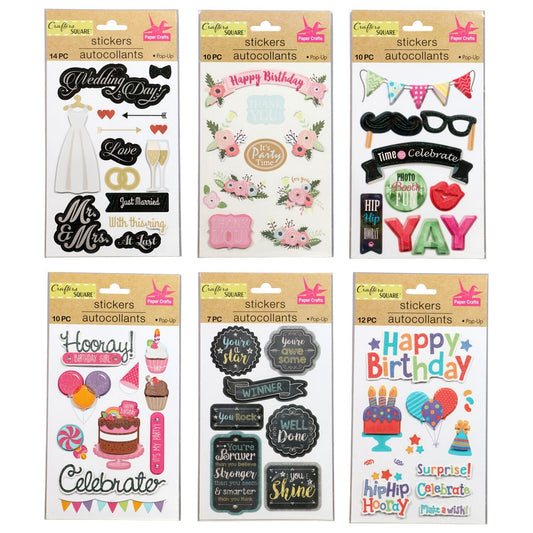 Crafter's Square Handmade Celebration Stickers (Pack of 36)