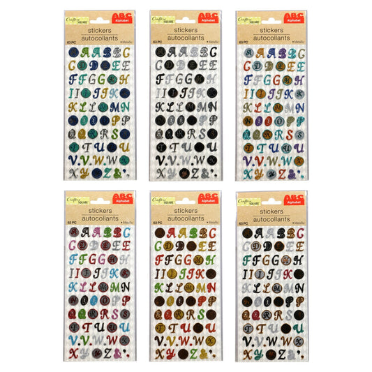 Crafter's Square Metallic Puffy Alphabet Stickers (Pack of 36)
