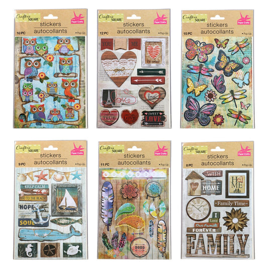 Crafter's Square Assorted Watercolor Pop-Up Stickers (Pack of 36)