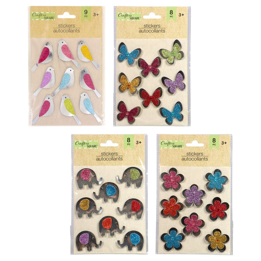 Crafter's Square Foil Glitter Embellishment Stickers, 8-ct. (Pack of 24)