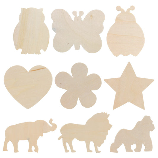 Crafter's Square DIY Wooden Cut-Outs, 3-ct. Packs (Pack of 36)