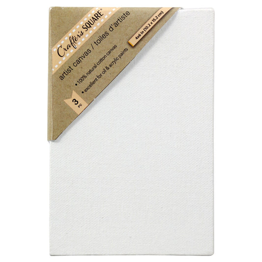 Crafter's Square White Artist Canvases, 3-ct. Packs (Pack of 4)