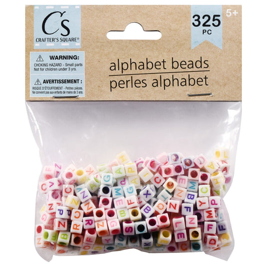 Crafter's Square Plastic Multicolored Alphabet Beads, 325-ct. Packs (Pack of 3)