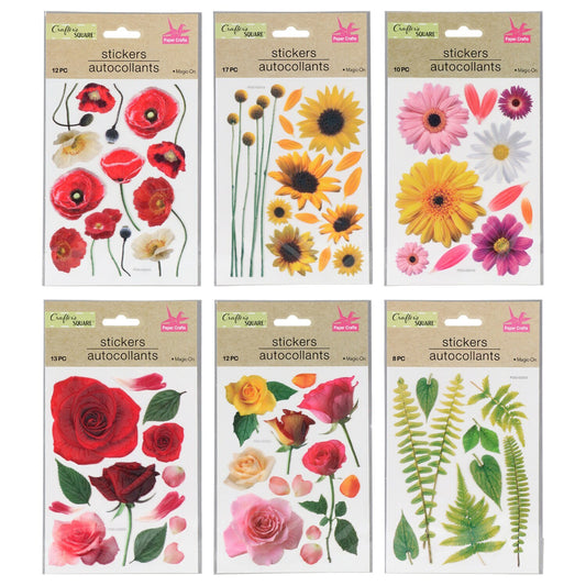 Crafter's Square Floral Stickers (Pack of 36)
