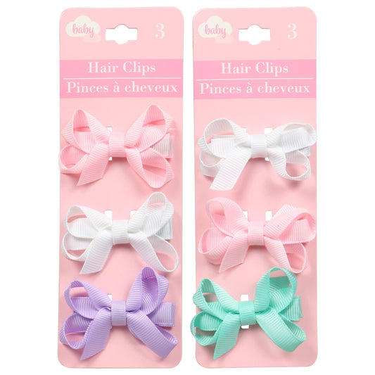 Baby Loop Bow Hair Clips, 3-ct. Packs (Pack of 36)
