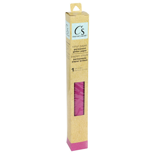 Crafter's Square Bright Pink Vinyl Paper, 12x48 in. (Pack of 24)
