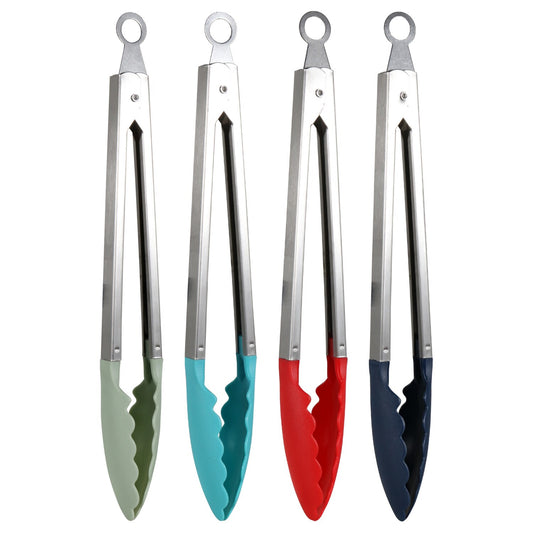 Stainless Steel and Plastic Utility Tongs, 12.5x1.5 in. (Pack of 24)