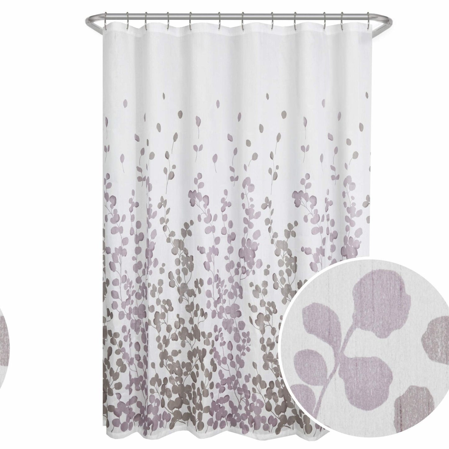 Sylvia Printed Silk Fabric Shower Curtain 70x72 Inches