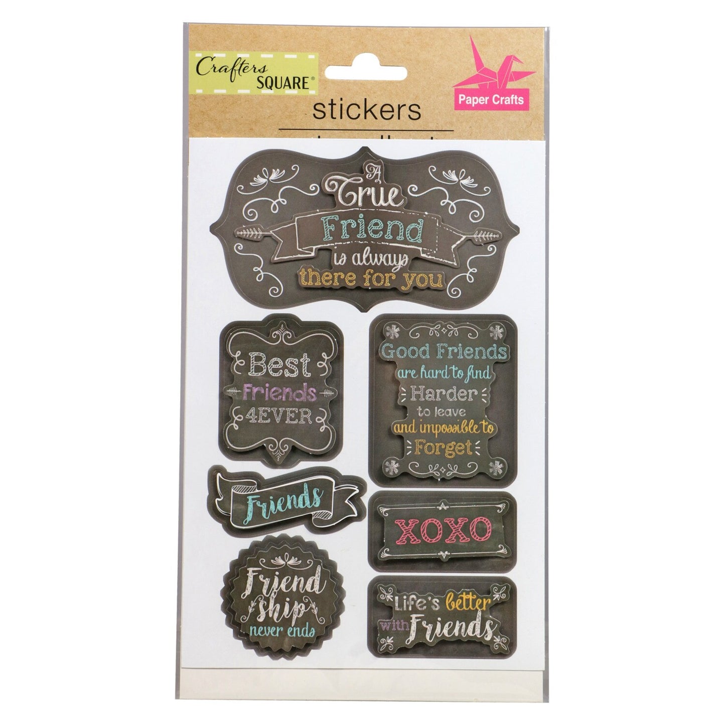 Crafter's Square Handmade Friends Pop-up Stickers (Pack of 36)
