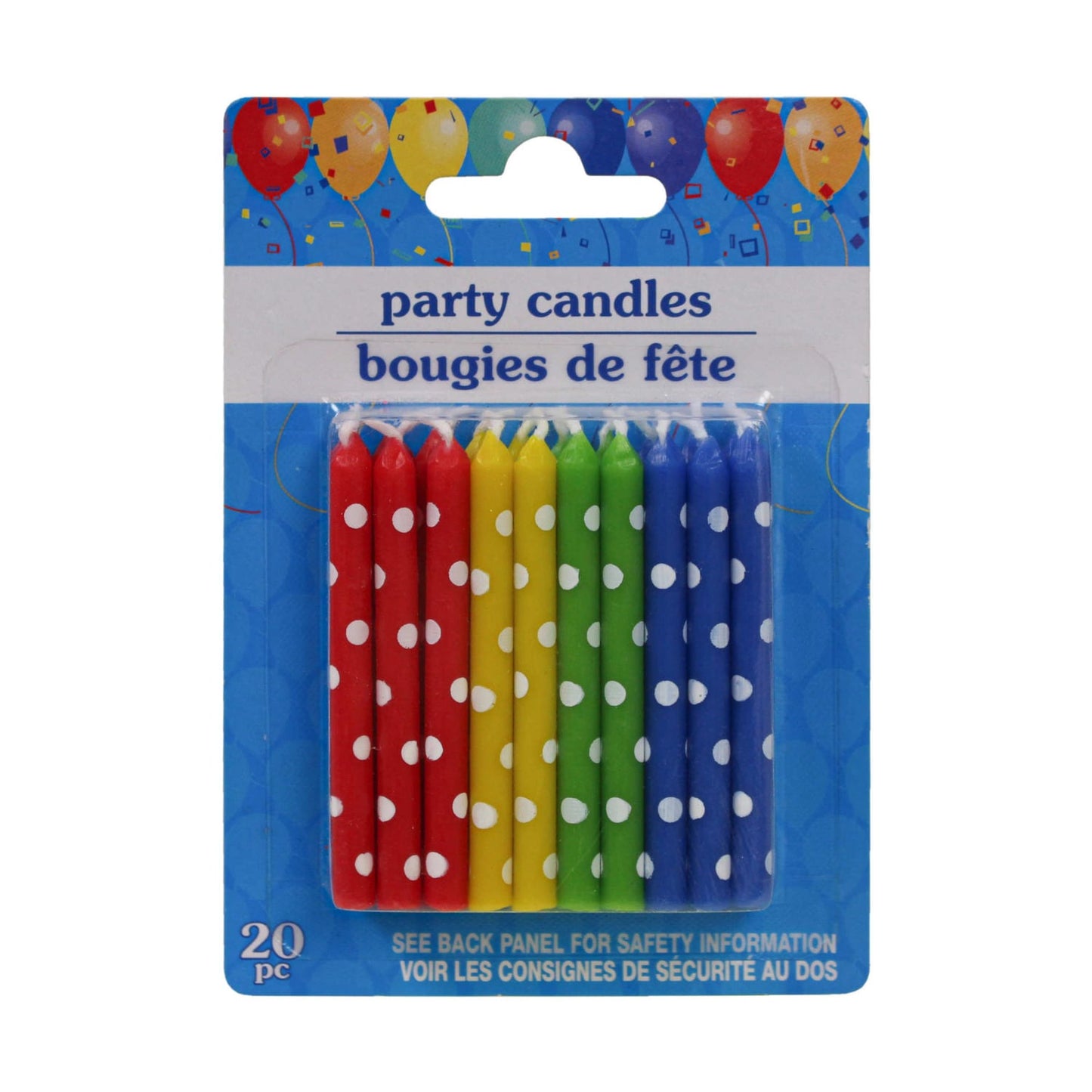 Party Candles - Primary Colors - Multi-pack, 10-pc & 20-pc. (Pack of 48)