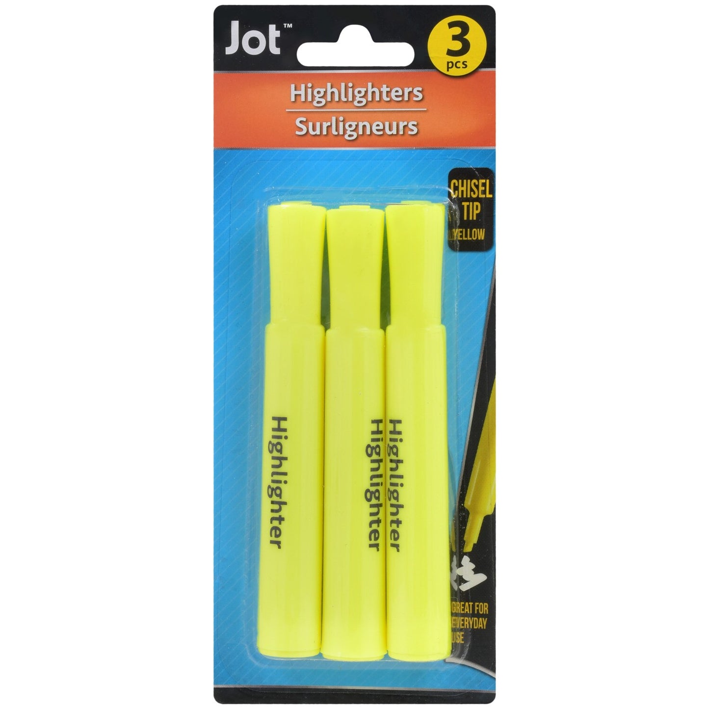 Jot Yellow Chisel-Point Highlighters, 3-ct. Packs (Pack of 30)