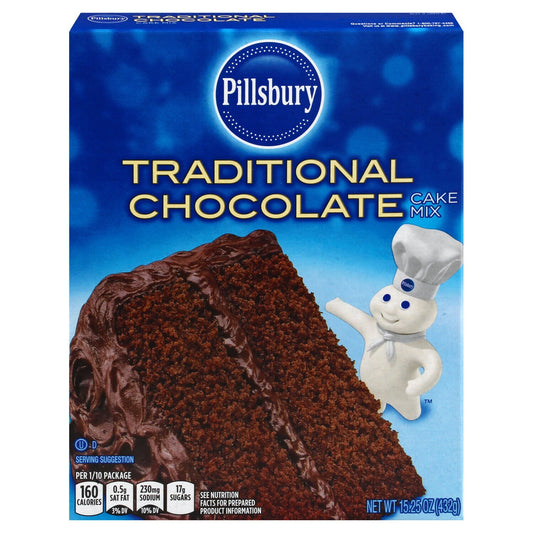 Pillsbury Traditional Chocolate Cake Mix, 15.25-oz. Boxes (Pack of 12)