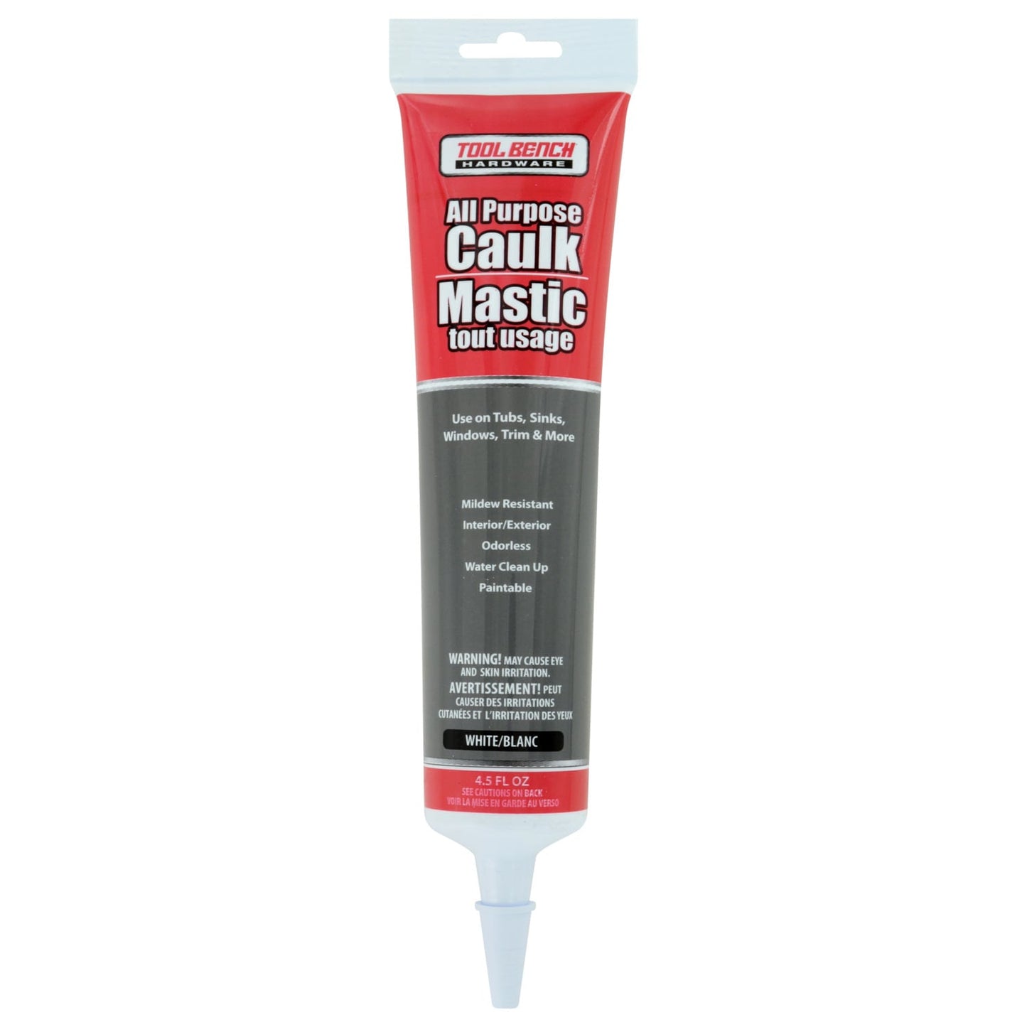 Tool Bench All Purpose White Caulk, 4.5 fl.oz. (Pack of 24)