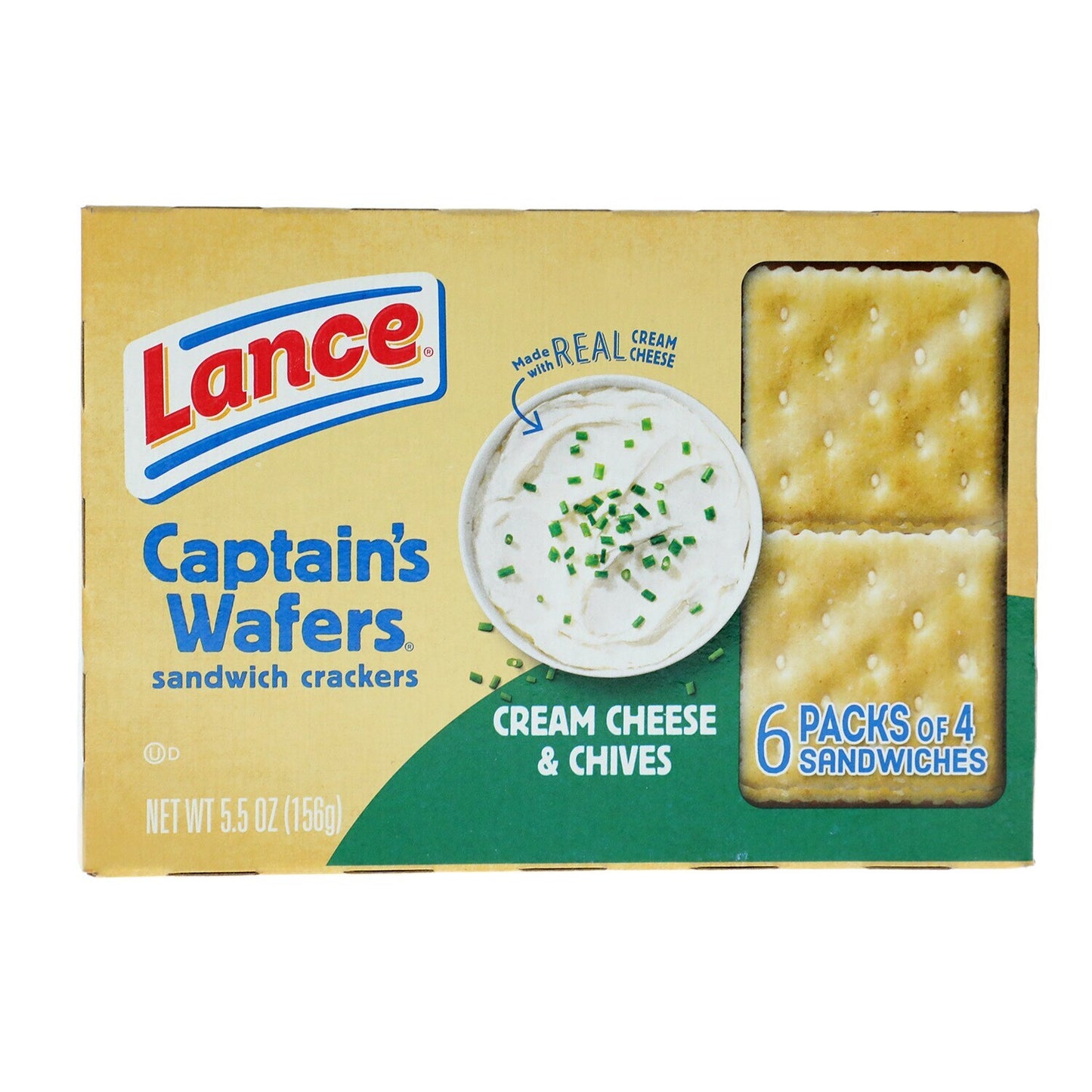 Lance Captain's Wafers Cream Cheese and Chives Crackers (Pack of 24)