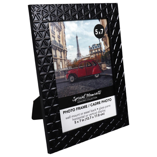 Black Crisscross Embossed Picture Frames, 5x7 in. (Pack 15)