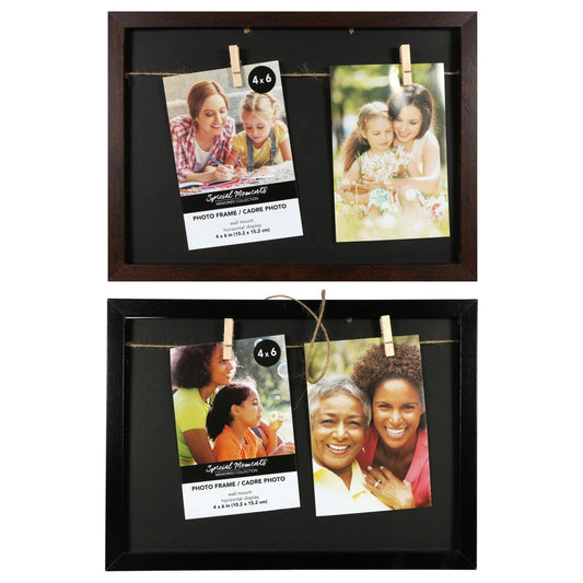 Special Collage Picture Frames with Clothespin Clips, 4x6 in. (Pack of 16)