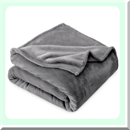 CozyCloud Microplush Fleece Blanket - Ultra Soft, Lightweight, Warm Grey Blanket for Bed, Sofa, Couch, Camping, and Travel (Twin/Twin XL)