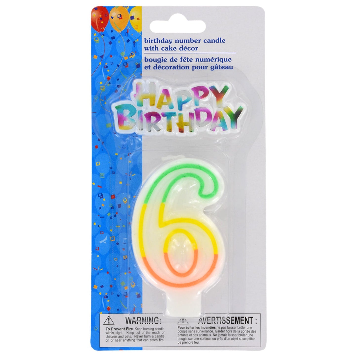 Number 6 Birthday Candles with Cake Decor, 2-pc. (Pack of 12)