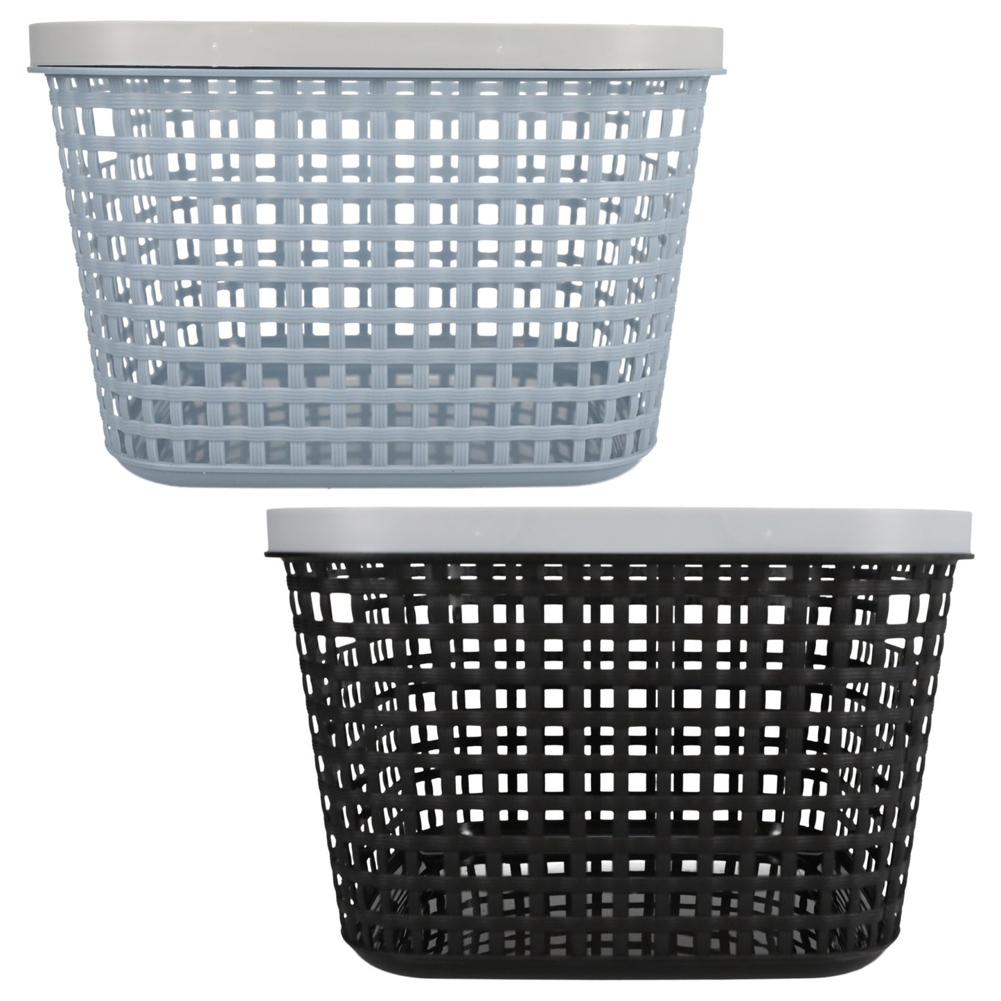 Essentials Woven Plastic Square Storage Baskets, 8.625x5.625-in. (Pack of 24)