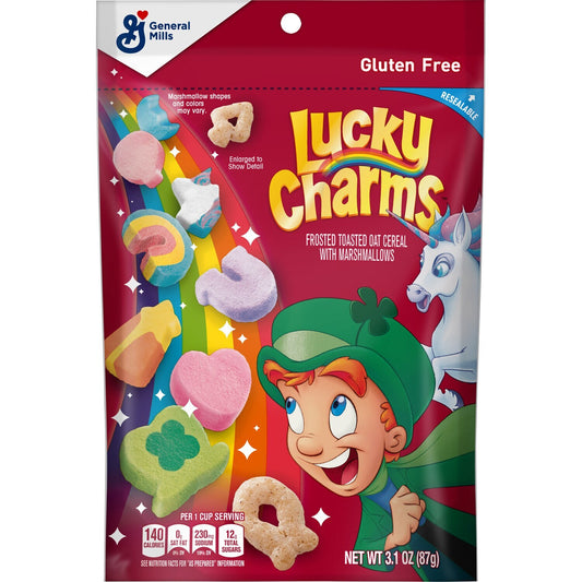 Lucky Charms Cereal, 3.1 oz. Pouches (Pack of 6)