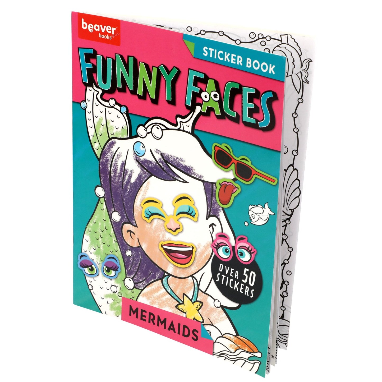 Beaver Books Funny Faces Sticker Books, 11x8.375 in. (Pack of 24)