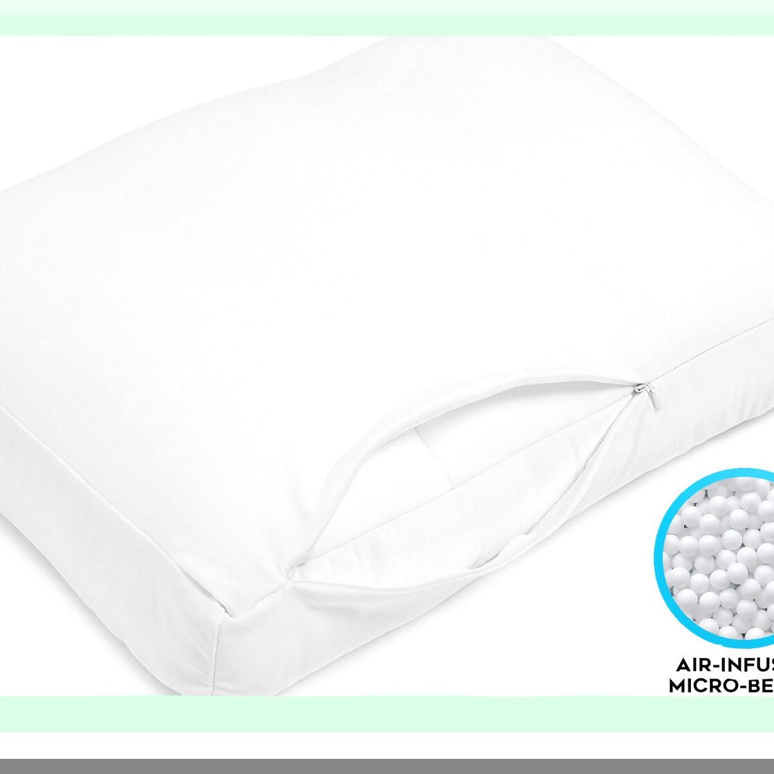 CloudComfort Microbead Pillow - Queen Size Micropedic Sobakawa Cloud Pillow for Ultimate Comfort and Support - Small 18.5" X 12.5" X 4" Size for Deep Sleep and Relaxation