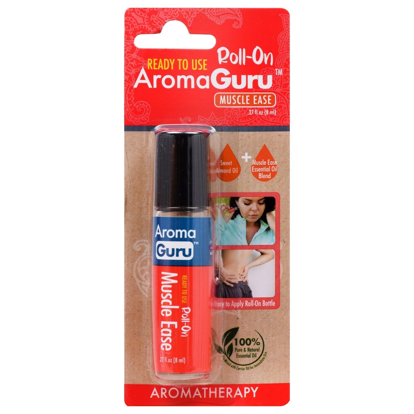 Aroma Guru Roll-On Muscle Easing Aromatherapy, 0.27 fl.oz. (Pack of 18)