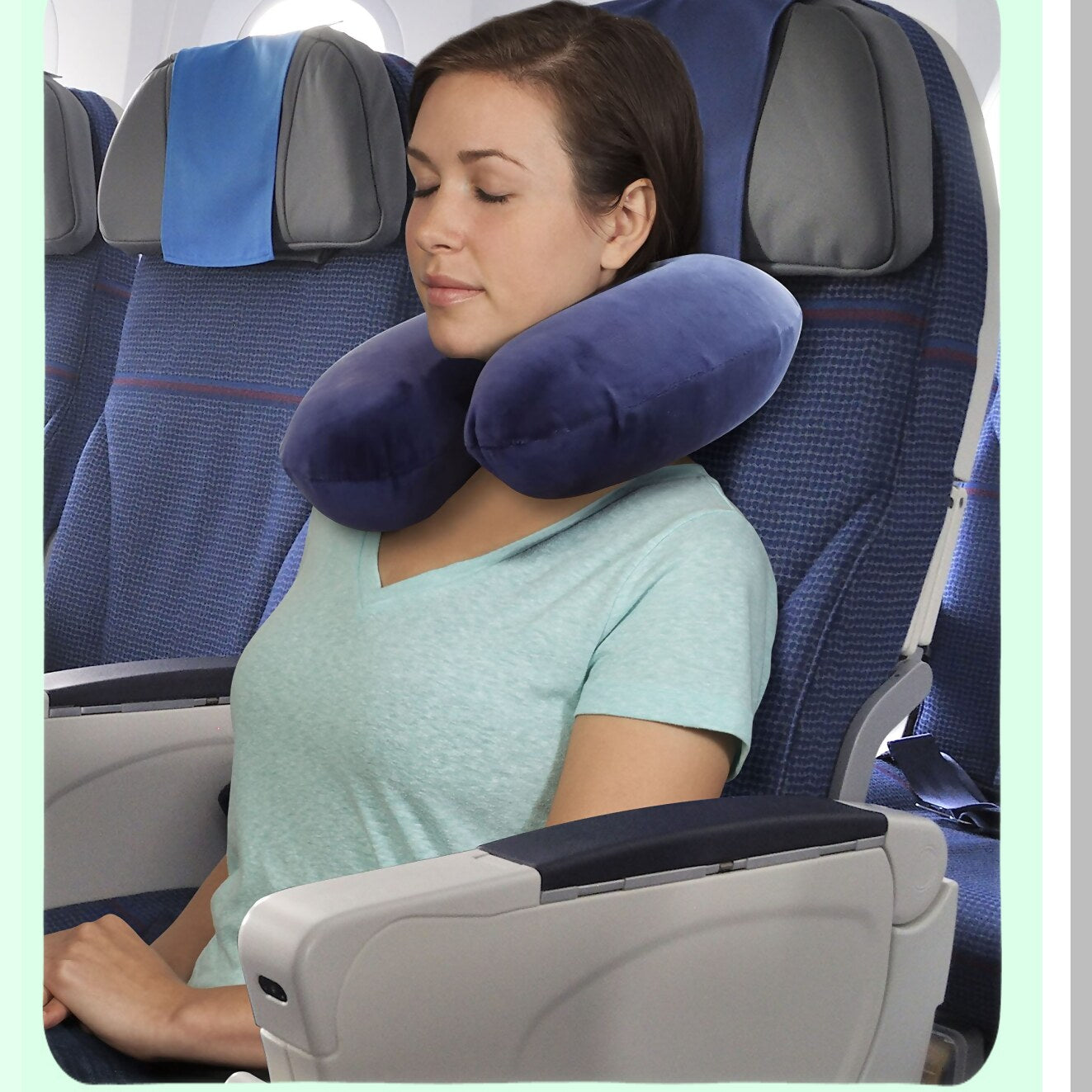 ComfortMax Memory Foam Neck Pillow - Adjustable Thickness for Ultimate Comfort - Dark Blue