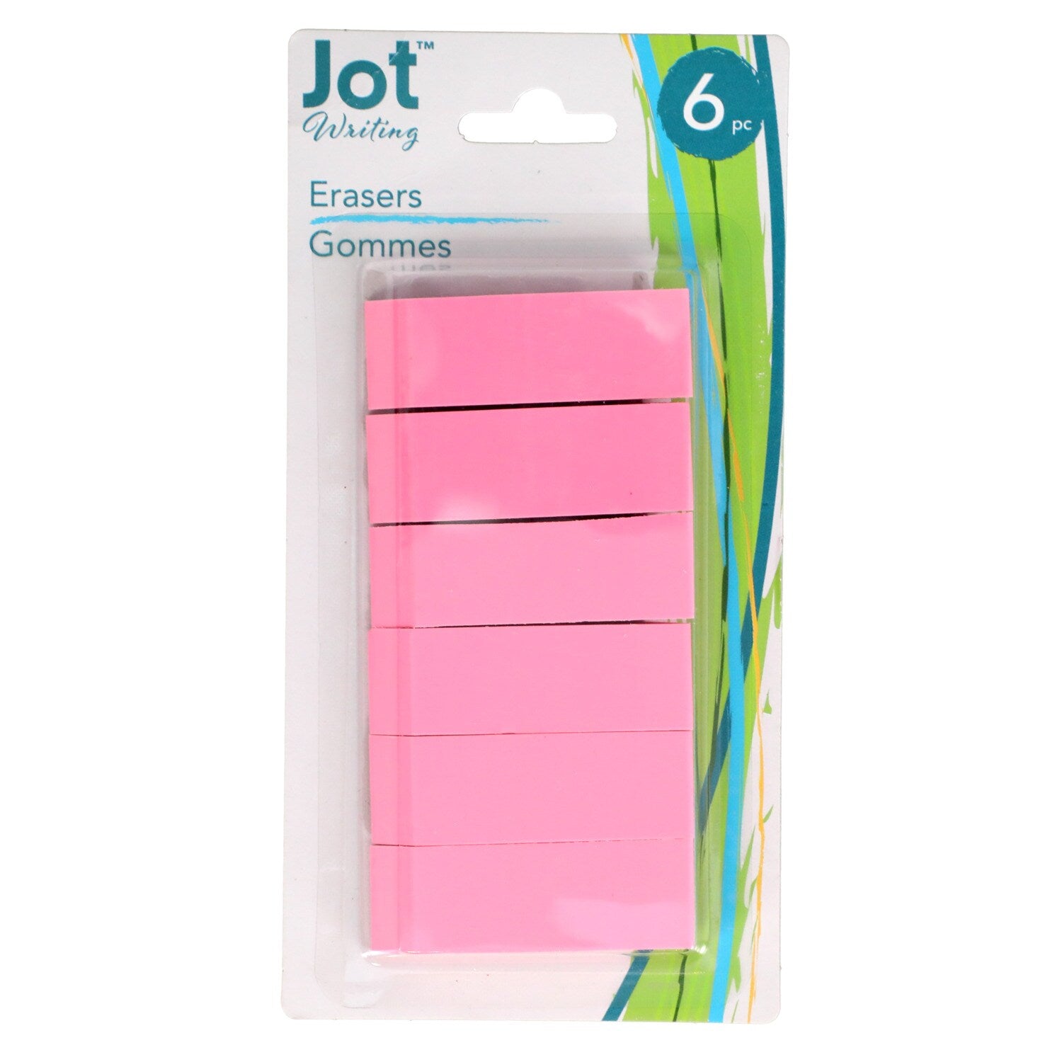 Jot Pink Beveled Erasers, 6-ct. Packs (Pack of 36)