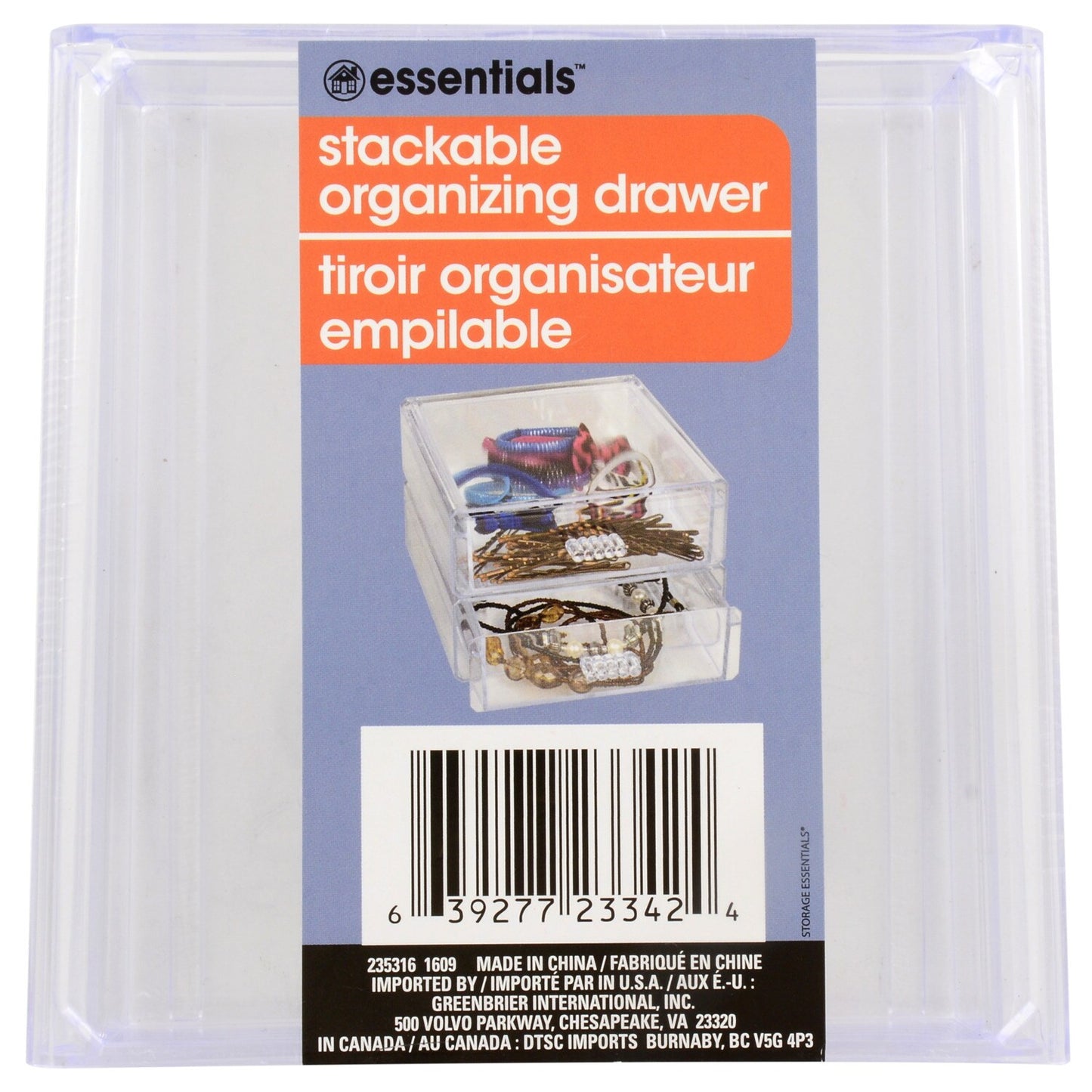 Essentials Clear Plastic Desktop Organizer Drawers, 5x5x1.75 in. (Pack of 12)