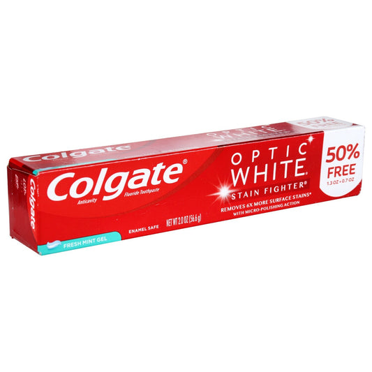 Colgate Optic White Stain Fighting Gel Toothpaste 2-oz. Bonus Tubes (Pack of 24)