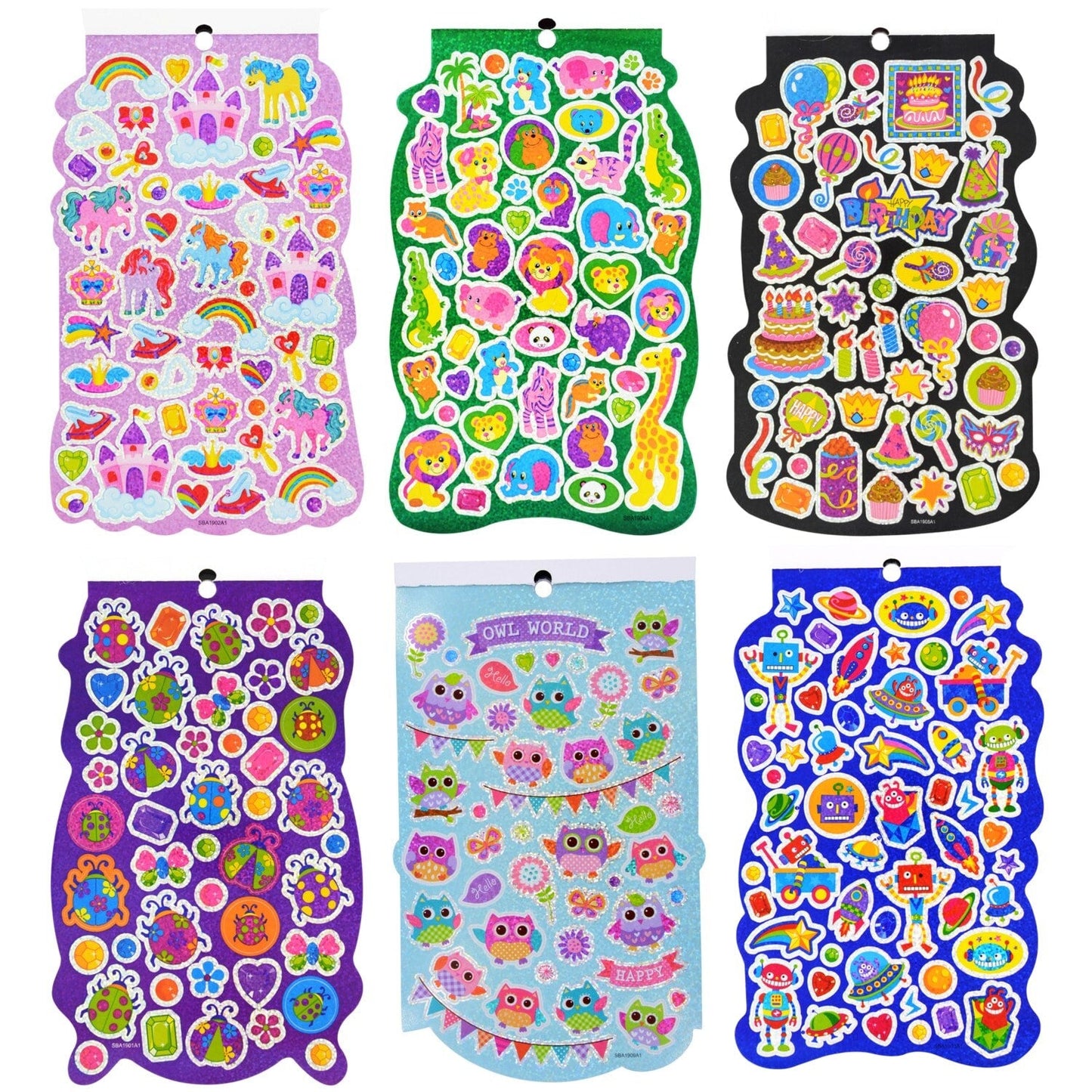 Assorted Sparkly Die Cut Sticker Books (Pack of 36)