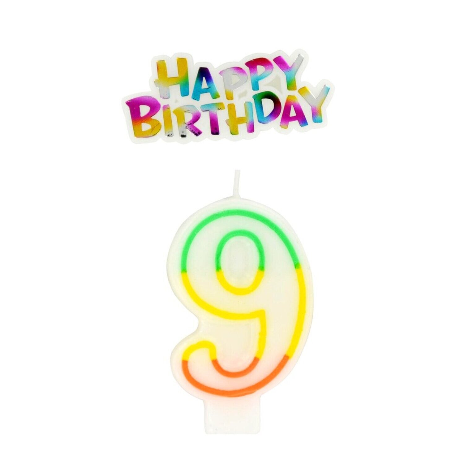 Number 9 Birthday Candles with Cake Decor, 2-pc. (Pack of 12)
