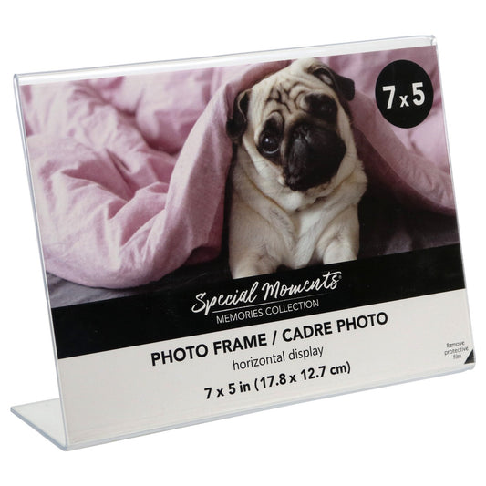 Freestanding Borderless Horizontal Plastic Picture Frames, 5x7 in. (Pack of 24)